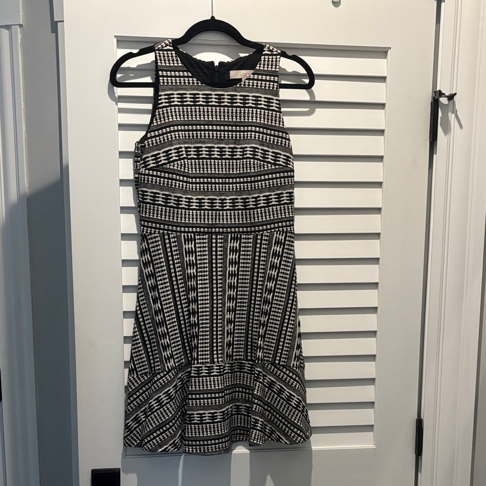 LOFT Monochrome Patterned Mini Dress